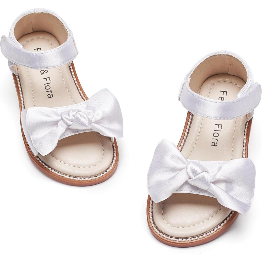 imageFelix ampamp Flora Toddler Girls Sandals Soft Rubber Flats Summer Baby Flower Girl ShoesBc245s White