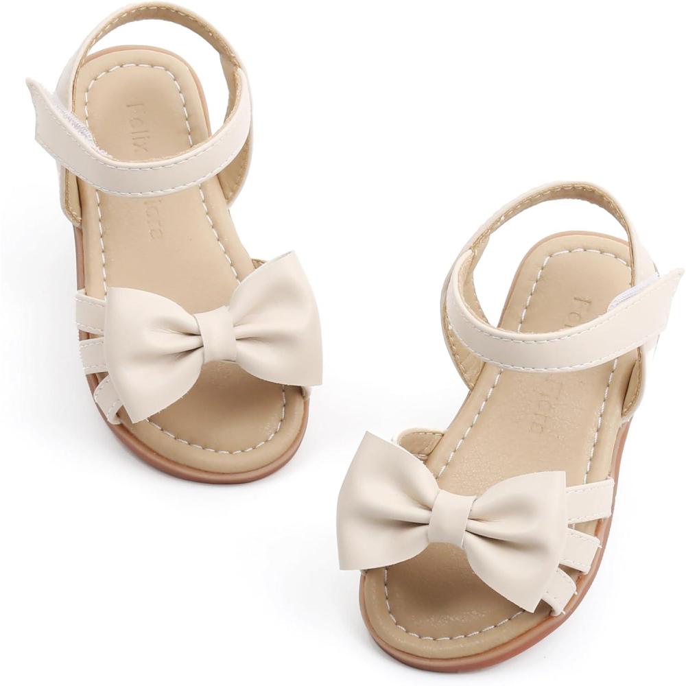 imageFelix ampamp Flora Toddler Girls Sandals Soft Rubber Flats Summer Baby Flower Girl ShoesBc252fl Beige