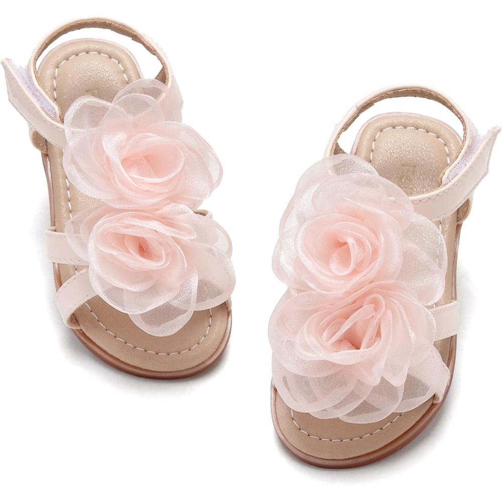 imageFelix ampamp Flora Toddler Girls Sandals Soft Rubber Flats Summer Baby Flower Girl ShoesBc254nude Pink