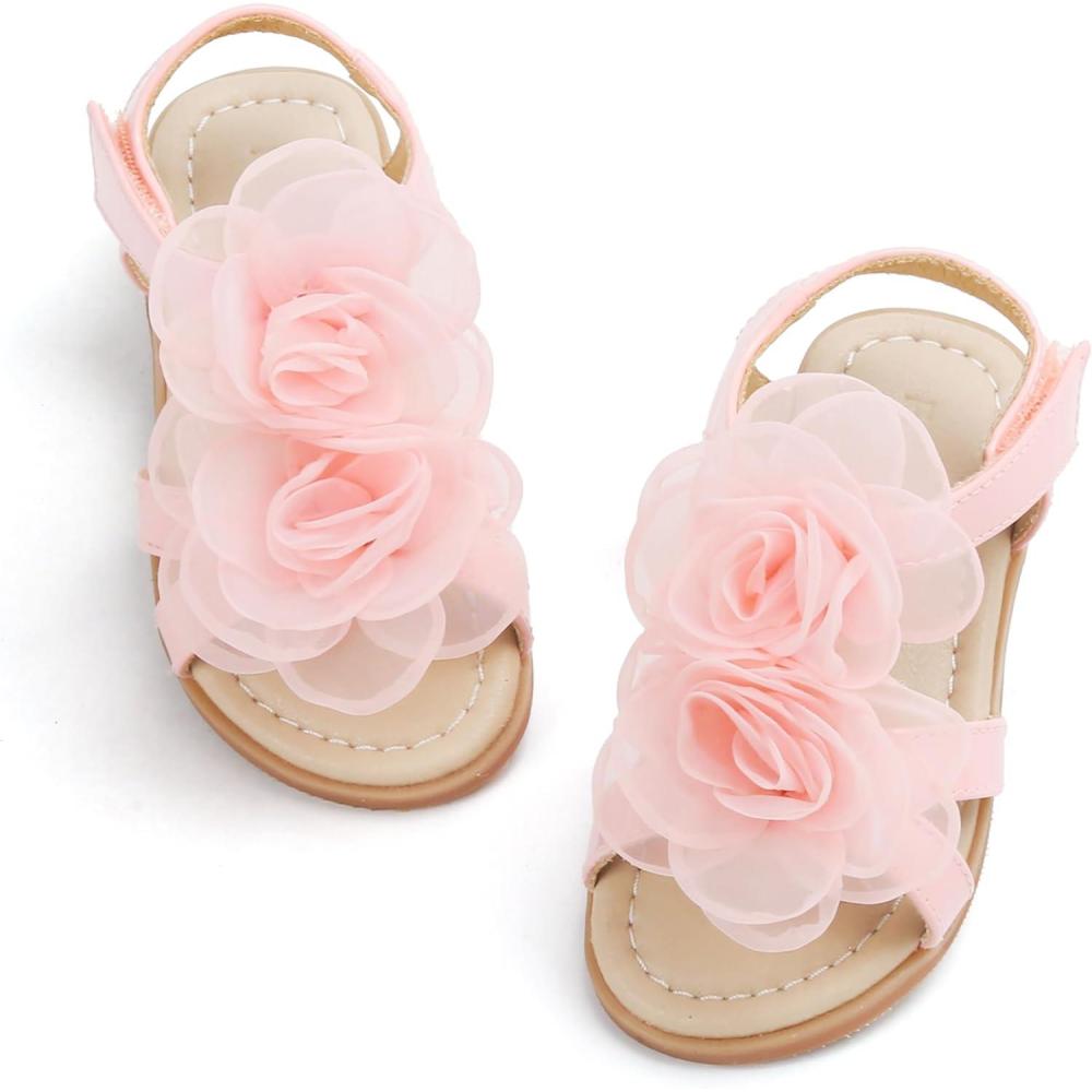 imageFelix ampamp Flora Toddler Girls Sandals Soft Rubber Flats Summer Baby Flower Girl ShoesBc254pink