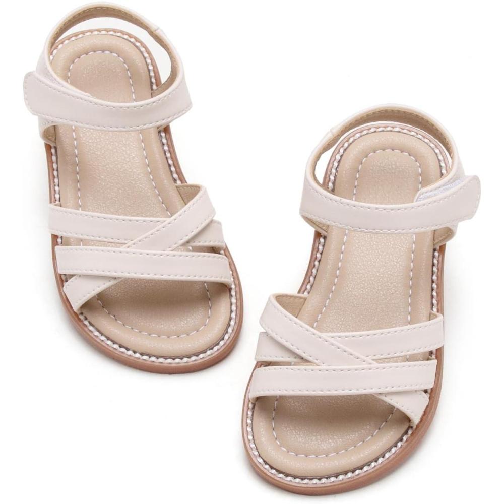 imageFelix ampamp Flora Toddler Girls Sandals Soft Rubber Flats Summer Baby Flower Girl ShoesBc266beige