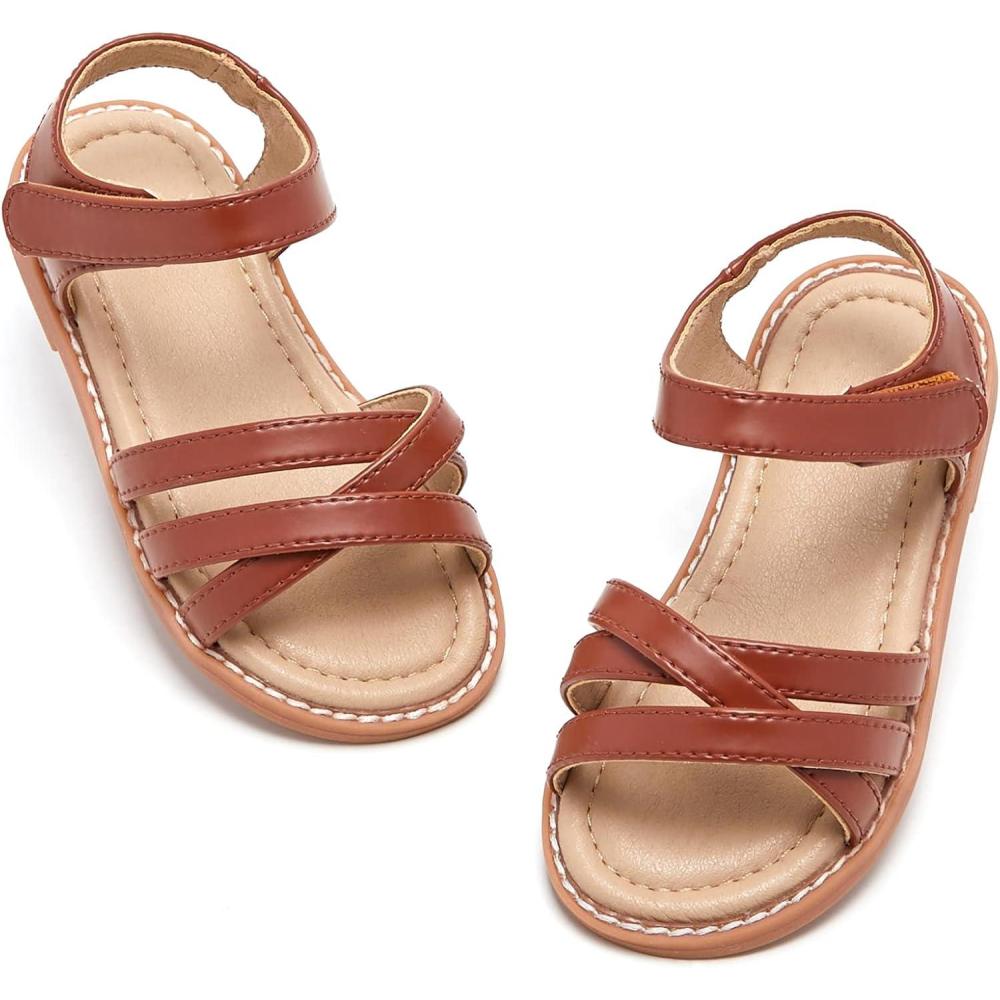 imageFelix ampamp Flora Toddler Girls Sandals Soft Rubber Flats Summer Baby Flower Girl ShoesBc266brown