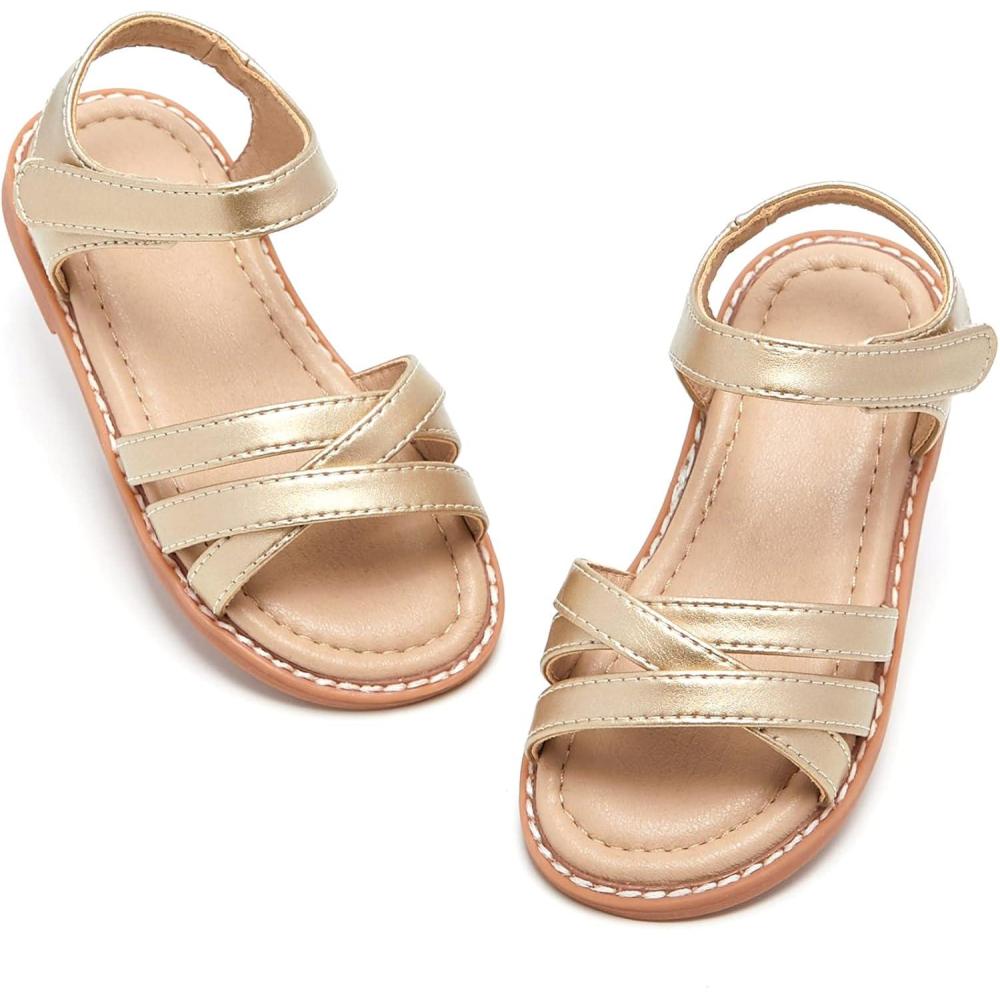 imageFelix ampamp Flora Toddler Girls Sandals Soft Rubber Flats Summer Baby Flower Girl ShoesBc266gold