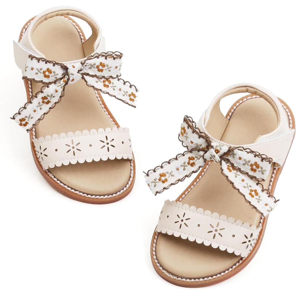 imageFelix ampamp Flora Toddler Girls Sandals Soft Rubber Flats Summer Baby Flower Girl ShoesBc283beige