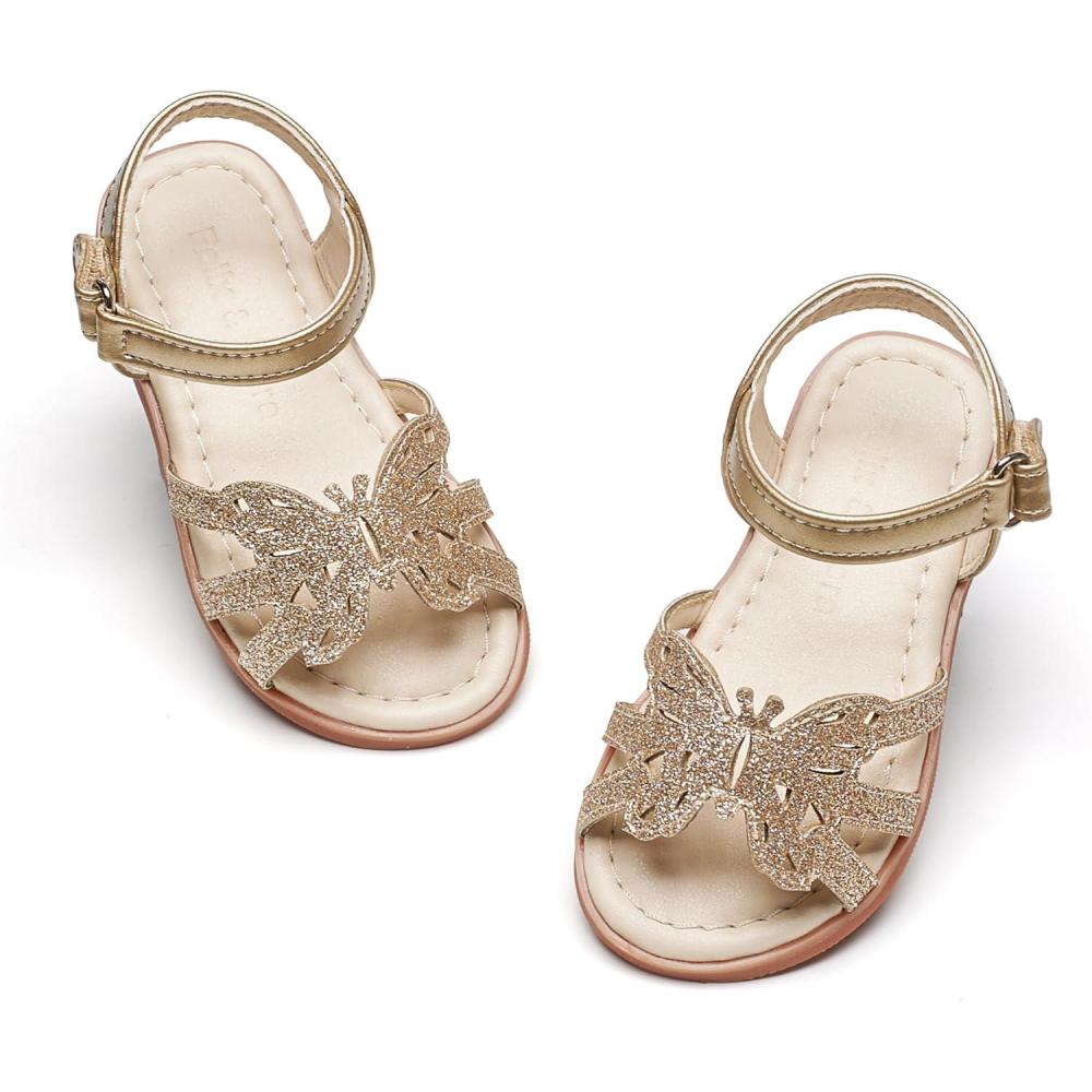 imageFelix ampamp Flora Toddler Girls Sandals Soft Rubber Flats Summer Baby Flower Girl ShoesBc315gold