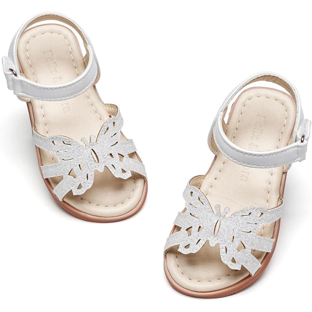 imageFelix ampamp Flora Toddler Girls Sandals Soft Rubber Flats Summer Baby Flower Girl ShoesBc315white