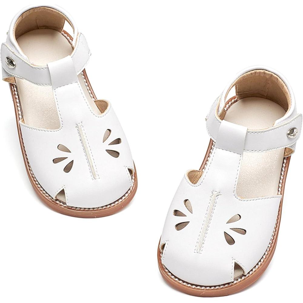 imageFelix ampamp Flora Toddler Girls Sandals Soft Rubber Princess Flat Shoes Summer Flower Girl ShoesBc311white