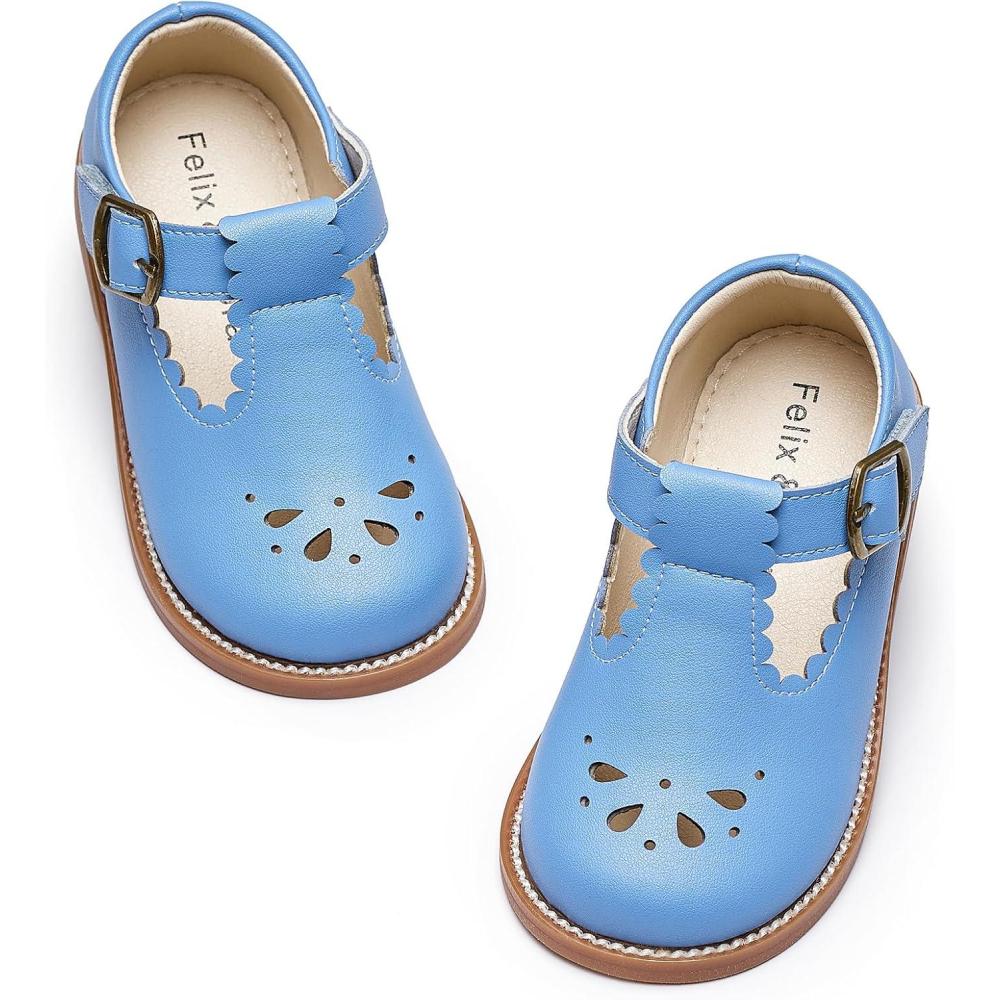 imageFelix ampamp Flora Toddler Little Girl Mary Jane Dress Shoes  Ballet Flats for Girl Party School ShoesB366blue