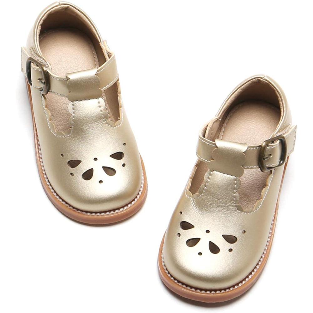 imageFelix ampamp Flora Toddler Little Girl Mary Jane Dress Shoes  Ballet Flats for Girl Party School ShoesB366gold
