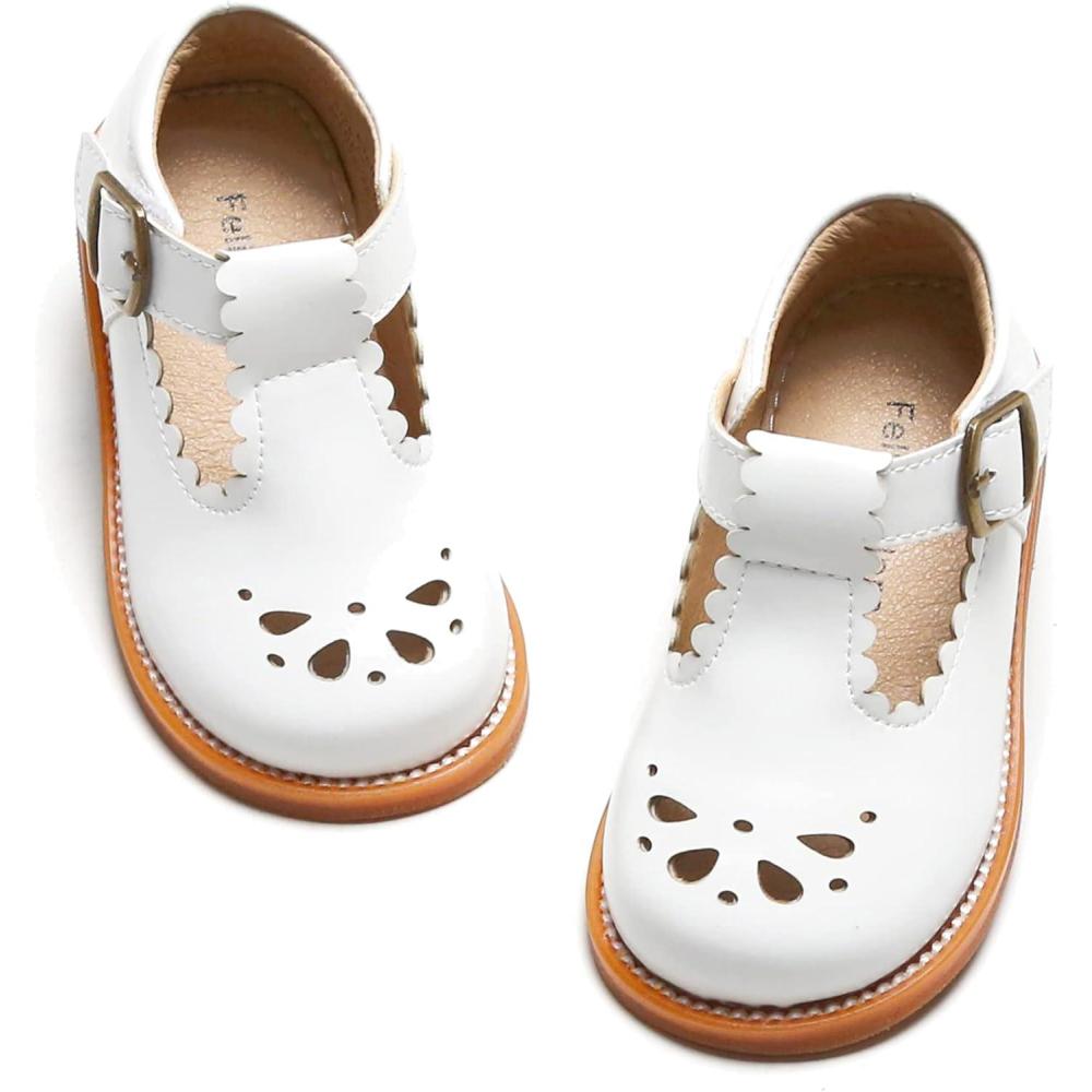 imageFelix ampamp Flora Toddler Little Girl Mary Jane Dress Shoes  Ballet Flats for Girl Party School ShoesB366white