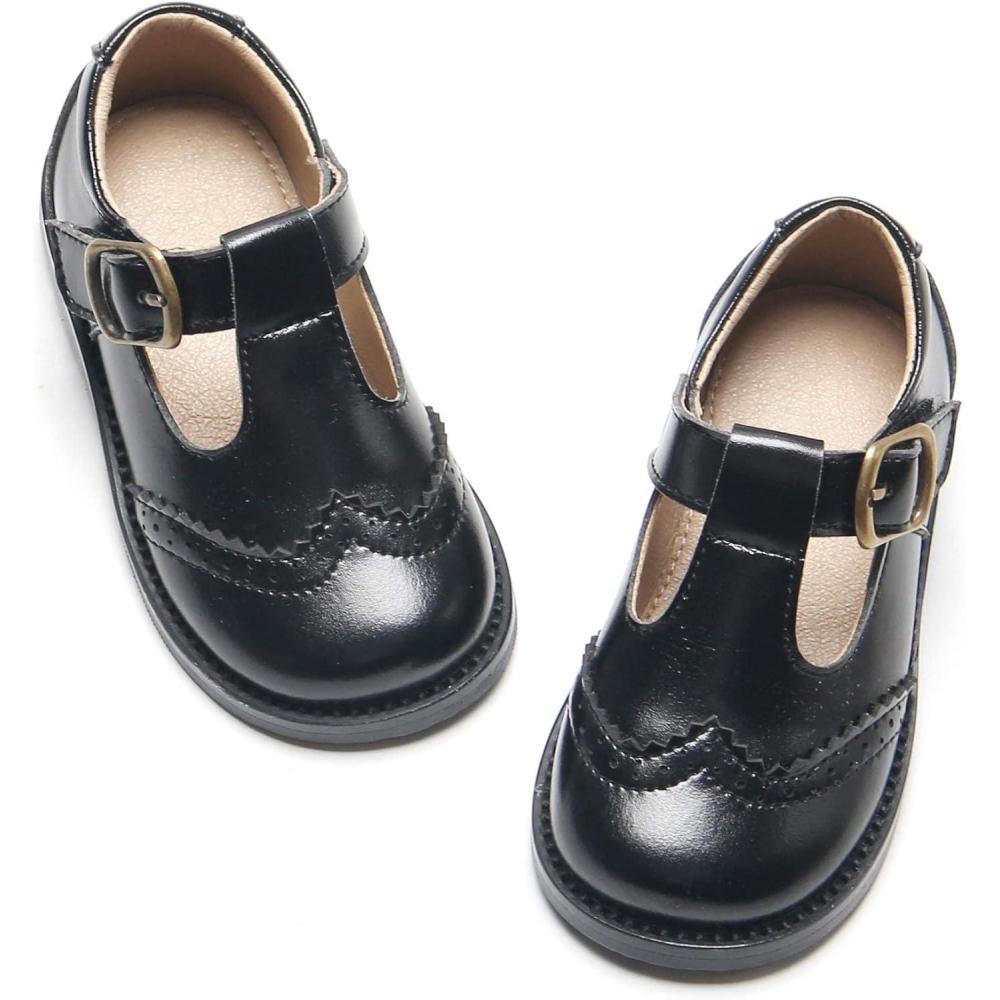 imageFelix ampamp Flora Toddler Little Girl Mary Jane Dress Shoes  Ballet Flats for Girl Party School ShoesB368black