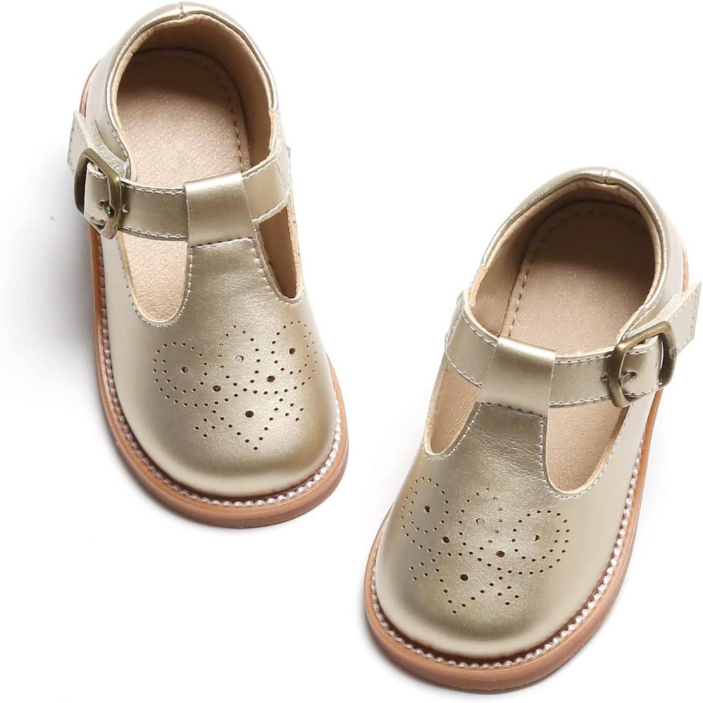 imageFelix ampamp Flora Toddler Little Girl Mary Jane Dress Shoes  Ballet Flats for Girl Party School ShoesB369gold