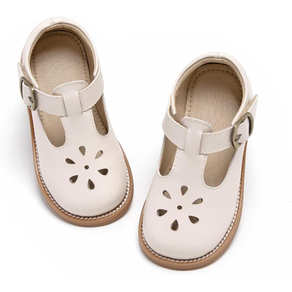 imageFelix ampamp Flora Toddler Little Girl Mary Jane Dress Shoes  Ballet Flats for Girl Party School ShoesB383beige