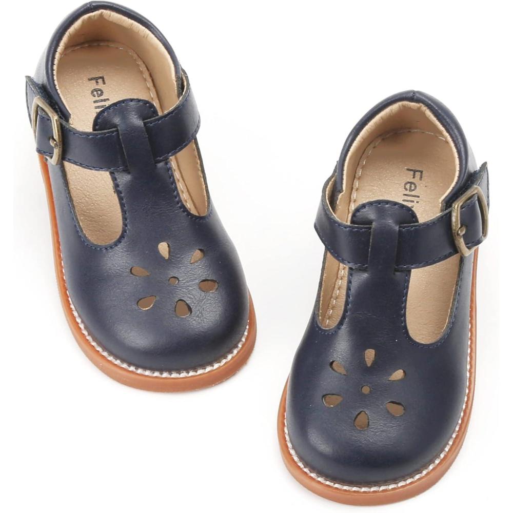 imageFelix ampamp Flora Toddler Little Girl Mary Jane Dress Shoes  Ballet Flats for Girl Party School ShoesB383navy Blue