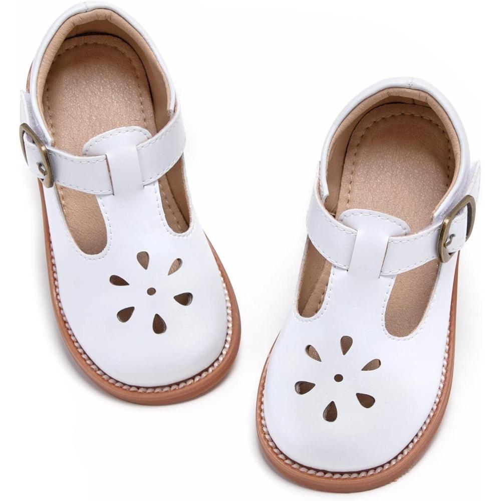 imageFelix ampamp Flora Toddler Little Girl Mary Jane Dress Shoes  Ballet Flats for Girl Party School ShoesB383white