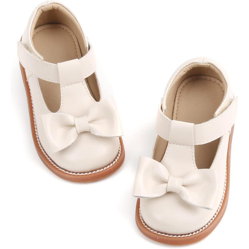 imageFelix ampamp Flora Toddler Little Girl Mary Jane Dress Shoes  Ballet Flats for Girl Party School ShoesB400beige
