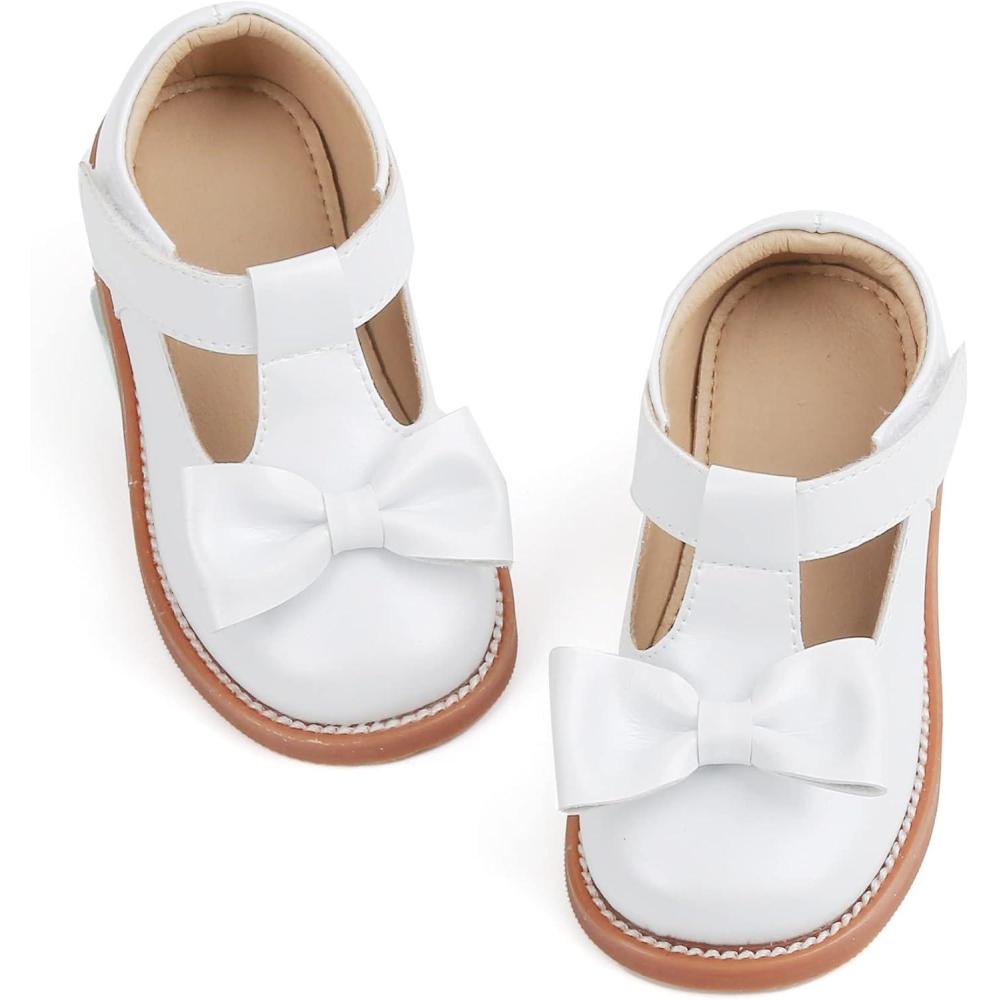 imageFelix ampamp Flora Toddler Little Girl Mary Jane Dress Shoes  Ballet Flats for Girl Party School ShoesB400white