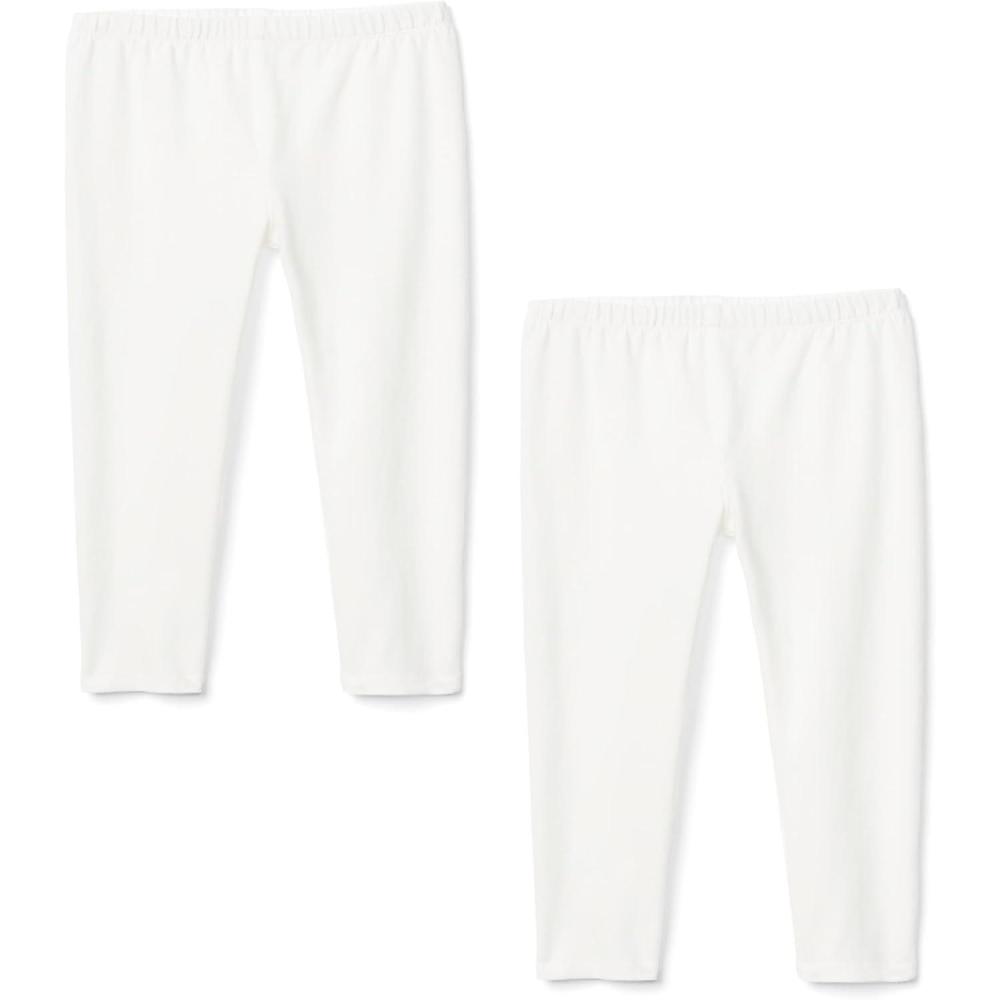 imageFelix ampamp Flora ToddlerLittle Girls Flat Capri Leggings Pants2pack White