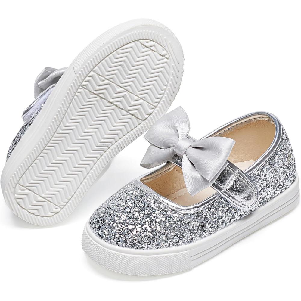 imageFelix ampamp Flora ToddlerLittle Kid Girls Running Shoes Glitter Sneakers Princess Fashion Casual Sports ShoesBs822silver