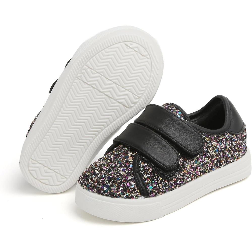 imageFelix ampamp Flora ToddlerLittle Kid Girls Running Shoes Sports Sneakers Princess Casual Glitter ShoesBs808giltter Black