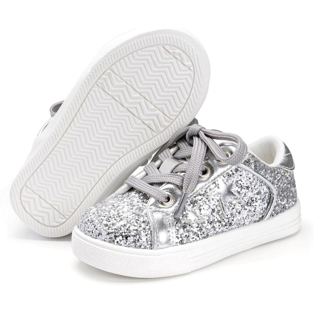 imageFelix ampamp Flora ToddlerLittle Kid Girls Running Shoes Sports Sneakers Princess Casual Glitter ShoesBs819glitter Silver