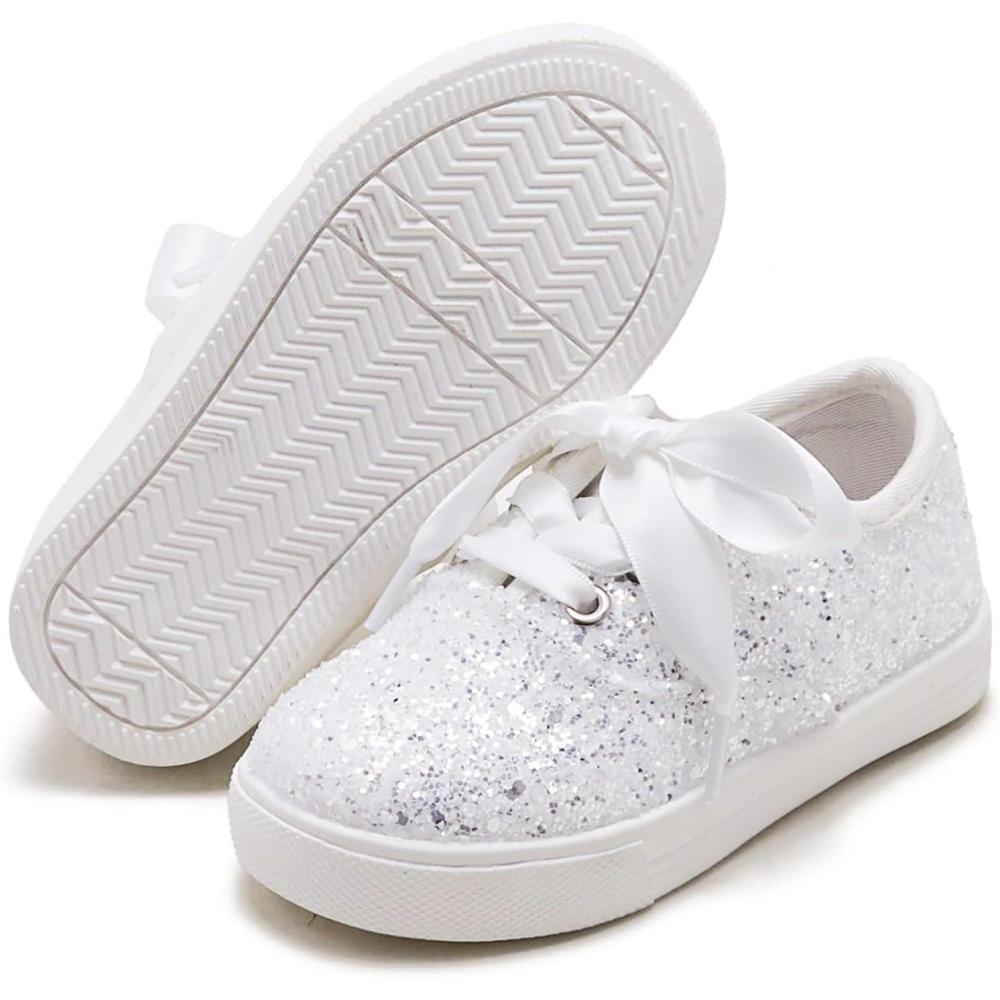 imageFelix ampamp Flora ToddlerLittle Kid Girls Running Shoes Sports Sneakers Princess Casual Glitter ShoesBs821glitter White