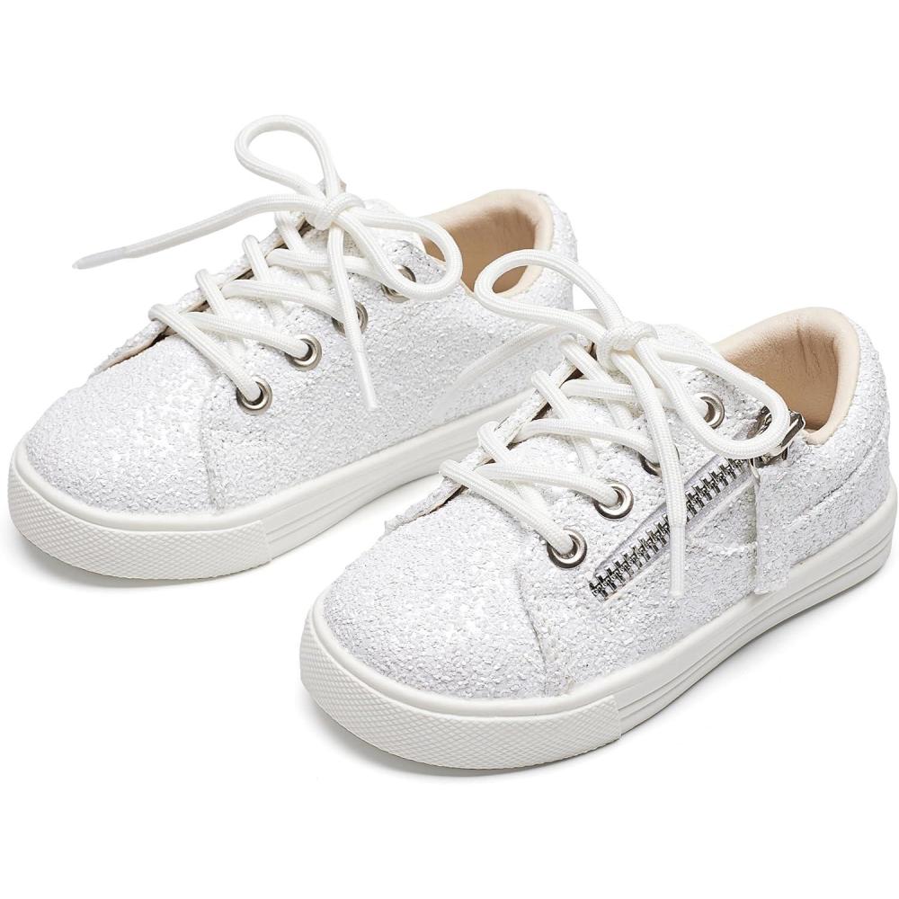 imageFelix ampamp Flora ToddlerLittle Kid Girls Running Shoes Sports Sneakers Princess Casual Glitter ShoesBs827glitter White