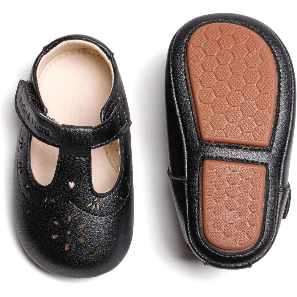 imageSoft Sole Baby Dress Shoes  Infant Baby Walking Shoes Moccasinss Rubber Sole Crib ShoesB8730black