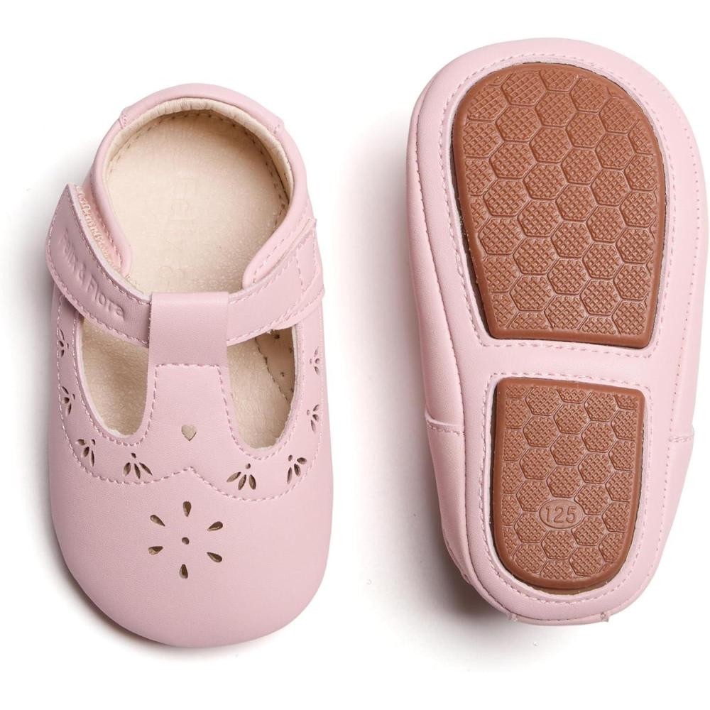 imageSoft Sole Baby Dress Shoes  Infant Baby Walking Shoes Moccasinss Rubber Sole Crib ShoesB8730pink