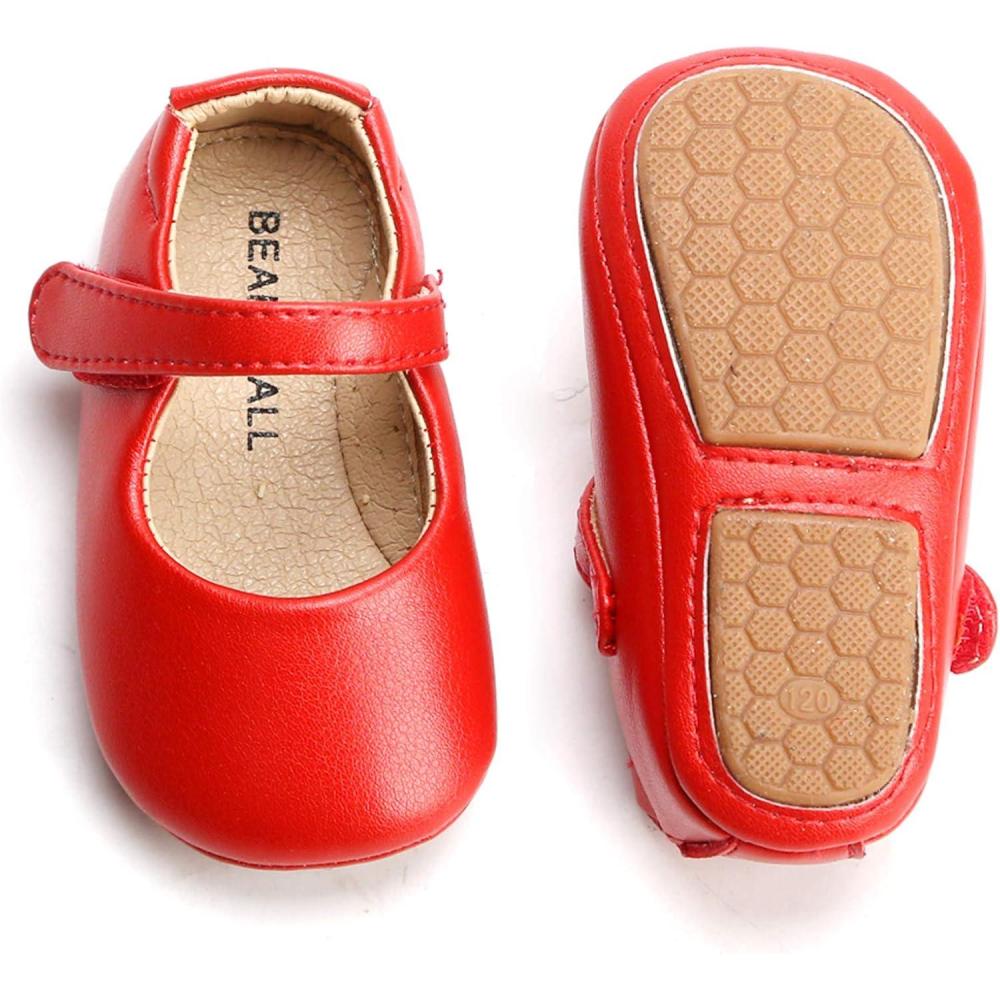 imageSoft Sole Baby Shoes  Infant Baby Walking Shoes Moccasins Rubber Sole Crib Shoes8525 Red