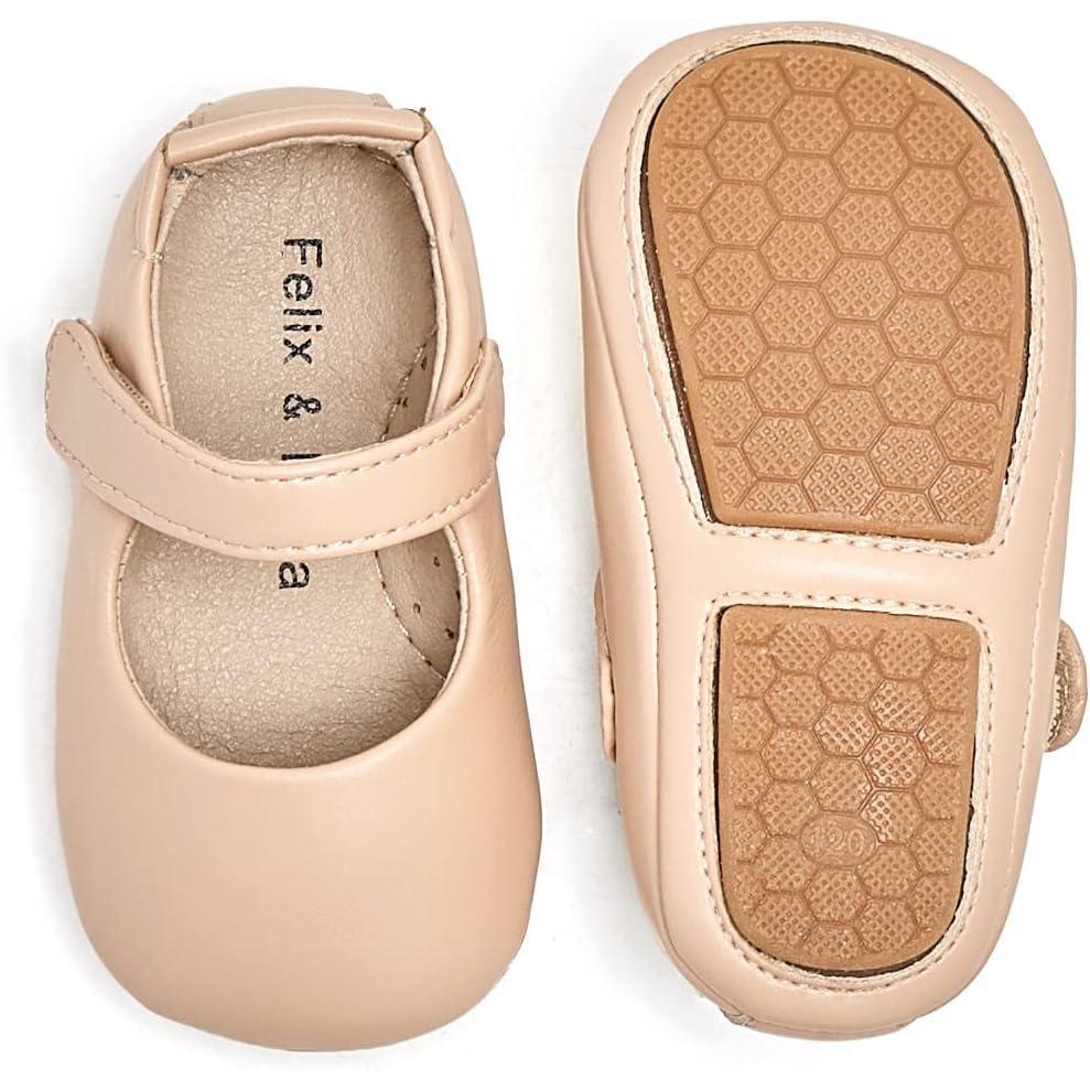 imageSoft Sole Baby Shoes  Infant Baby Walking Shoes Moccasins Rubber Sole Crib Shoes8525nude