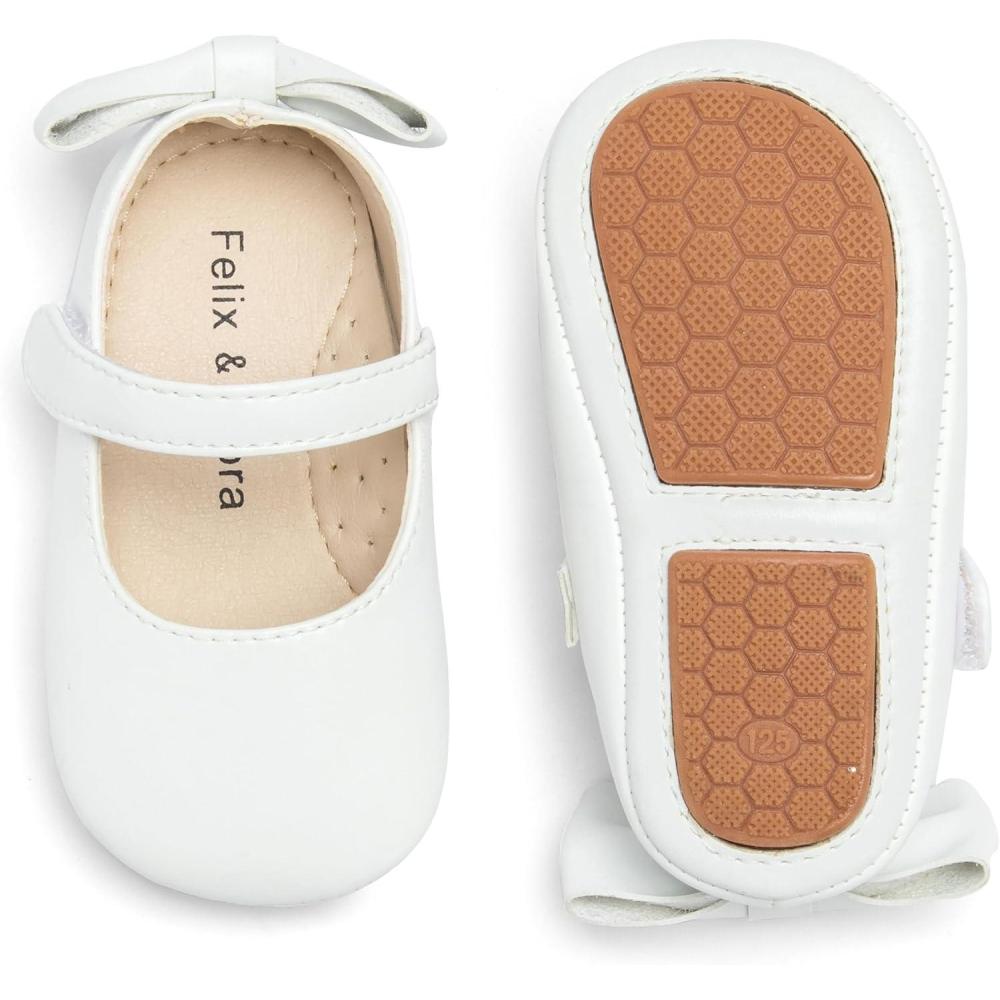 imageSoft Sole Baby Shoes  Infant Baby Walking Shoes Moccasins Rubber Sole Crib ShoesB05white