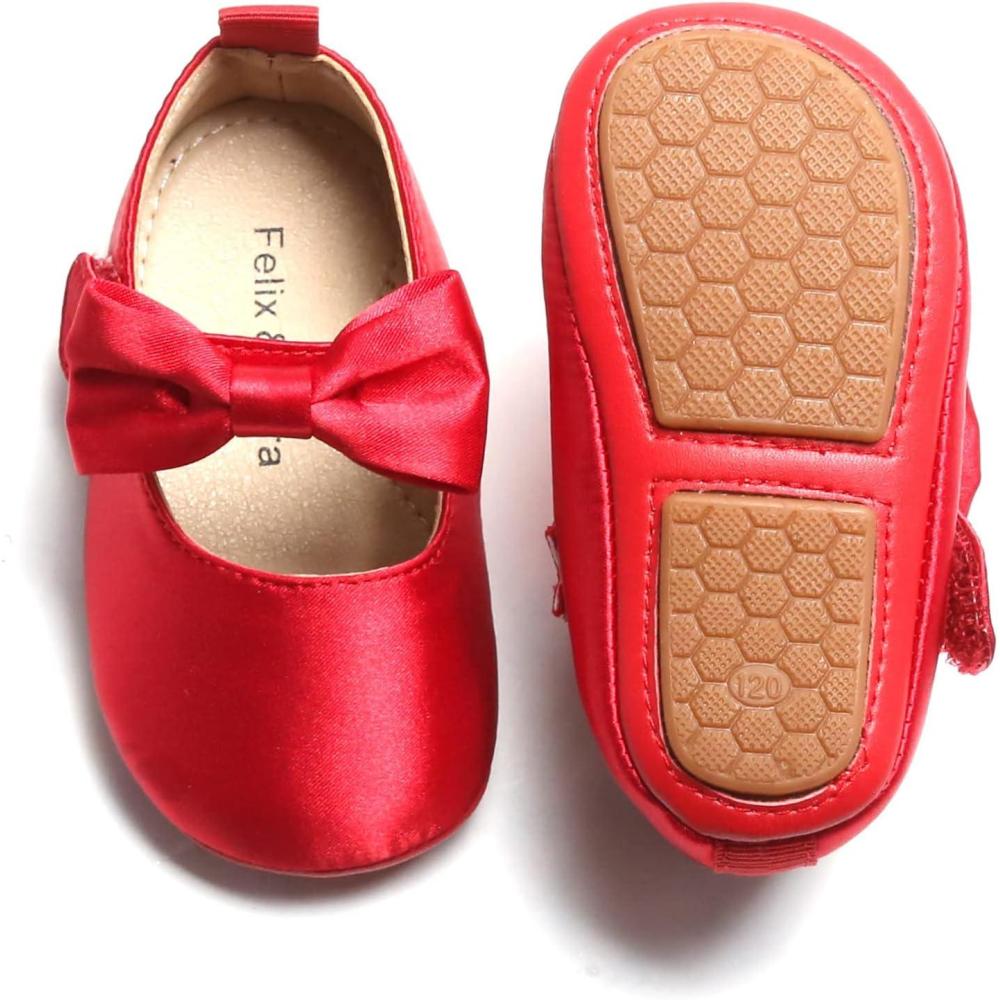 imageSoft Sole Baby Shoes  Infant Baby Walking Shoes Moccasins Rubber Sole Crib ShoesB17red