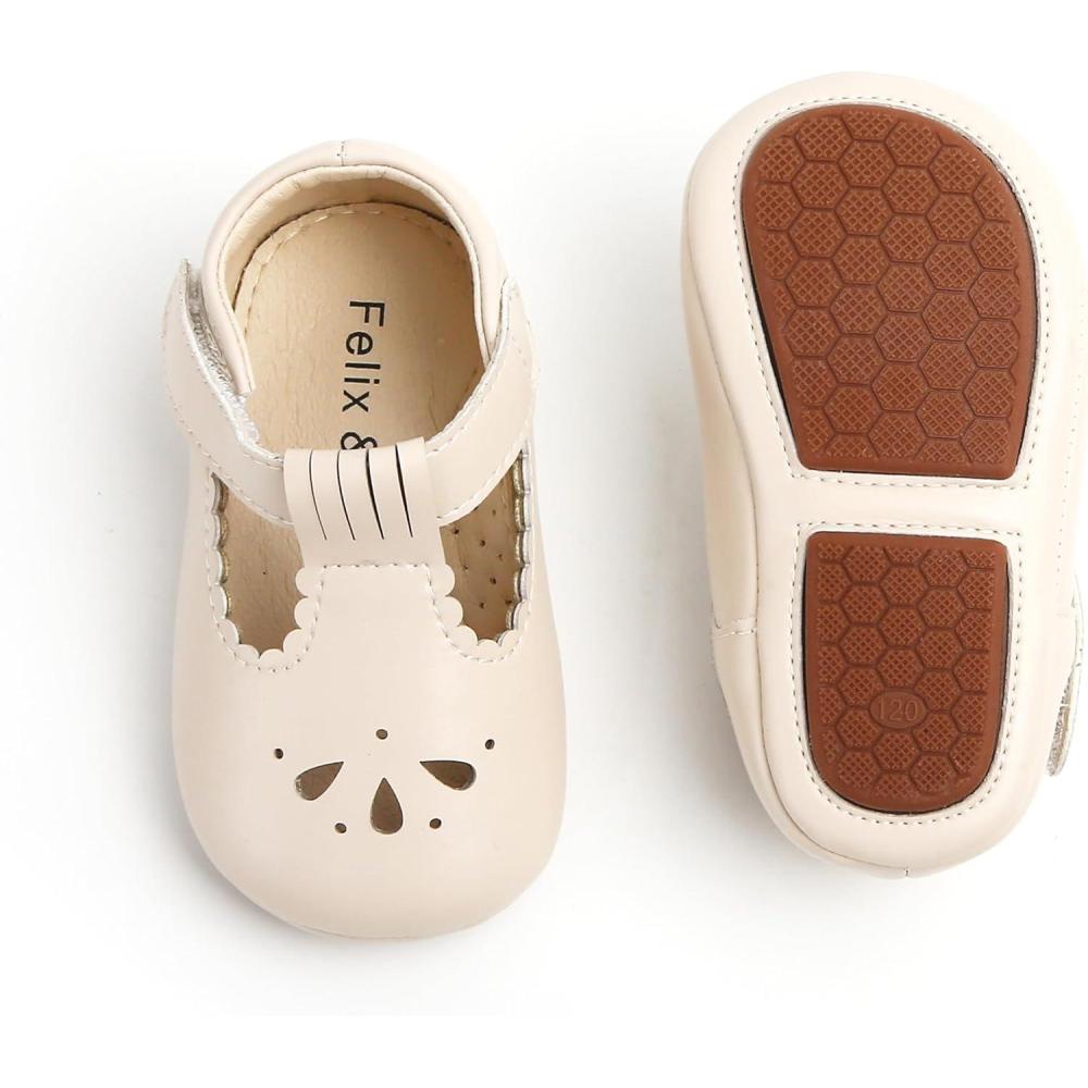 imageSoft Sole Baby Shoes  Infant Baby Walking Shoes Moccasins Rubber Sole Crib ShoesB8710beige