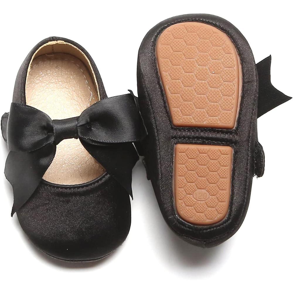 imageSoft Sole Baby Shoes  Infant Baby Walking Shoes Moccasins Rubber Sole Crib ShoesB8713black