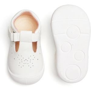 Felix & Flora Soft Sole Baby Dress Shoes – Infant Baby Walking Shoes Moccasinss Rubber Sole Crib Shoes(Byb04-white)