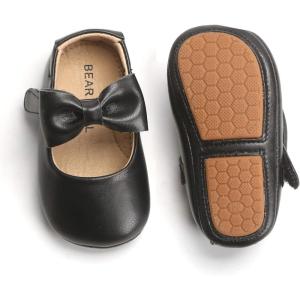 Felix & Flora Soft Sole Baby Shoes – Infant Baby Walking Shoes Moccasinss Rubber Sole Crib Shoes(B03 Black)