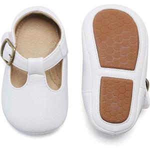 Felix & Flora Soft Sole Baby Shoes – Infant Baby Walking Shoes Moccasinss Rubber Sole Crib Shoes(B8527-white)