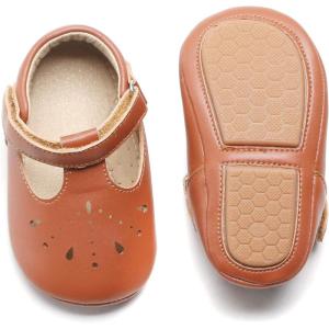 Felix & Flora Soft Sole Baby Shoes – Infant Baby Walking Shoes Moccasinss Rubber Sole Crib Shoes(B8528 Brown)