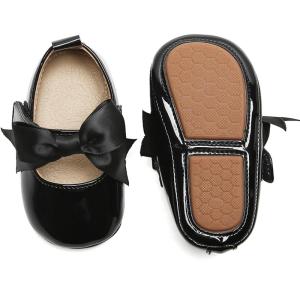 Felix & Flora Soft Sole Baby Shoes – Infant Baby Walking Shoes Moccasinss Rubber Sole Crib Shoes(B8705-black)