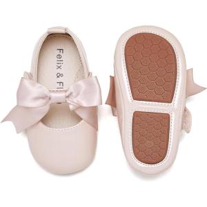 Felix & Flora Soft Sole Baby Shoes – Infant Baby Walking Shoes Moccasinss Rubber Sole Crib Shoes(B8705-nude)