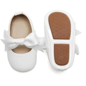 Felix & Flora Soft Sole Baby Shoes – Infant Baby Walking Shoes Moccasinss Rubber Sole Crib Shoes(B8705-white)