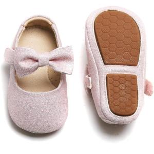 Felix & Flora Soft Sole Baby Shoes – Infant Baby Walking Shoes Moccasinss Rubber Sole Crib Shoes(B8712-light Pink)