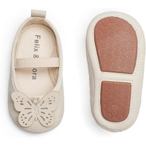 Felix & Flora Soft Sole Baby Shoes – Infant Baby Walking Shoes Moccasinss Rubber Sole Crib Shoes(B8731-beige)