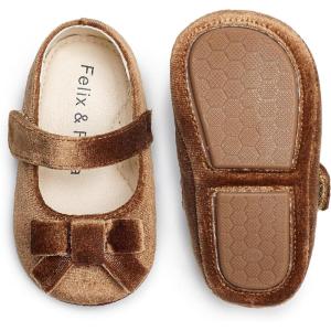 Felix & Flora Soft Sole Baby Shoes – Infant Baby Walking Shoes Moccasinss Rubber Sole Crib Shoes(Bn41-brown)