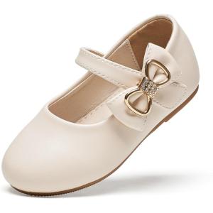 Felix & Flora Toddler Flower Girl Dress Shoes – Baby Girl Ballet Mary Jane Flats for Party School Wedding(B888-fl Beige)