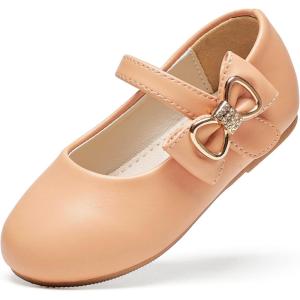 Felix & Flora Toddler Flower Girl Dress Shoes – Baby Girl Ballet Mary Jane Flats for Party School Wedding(B888-fl Nude)