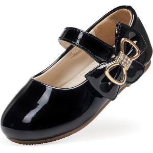 Felix & Flora Toddler Flower Girl Dress Shoes – Baby Girl Ballet Mary Jane Flats for Party School Wedding(B888-pl Black)