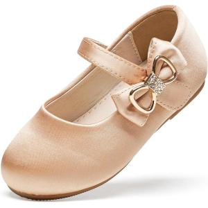 Felix & Flora Toddler Flower Girl Dress Shoes – Baby Girl Ballet Mary Jane Flats for Party School Wedding(B888-s Dark Nude)