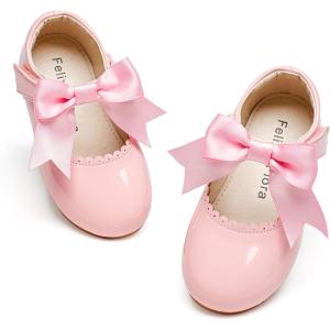 Felix & Flora Toddler Flower Girl Dress Shoes – Baby Girl Ballet Mary Jane Flats for Party School Wedding(B890-light Pink)